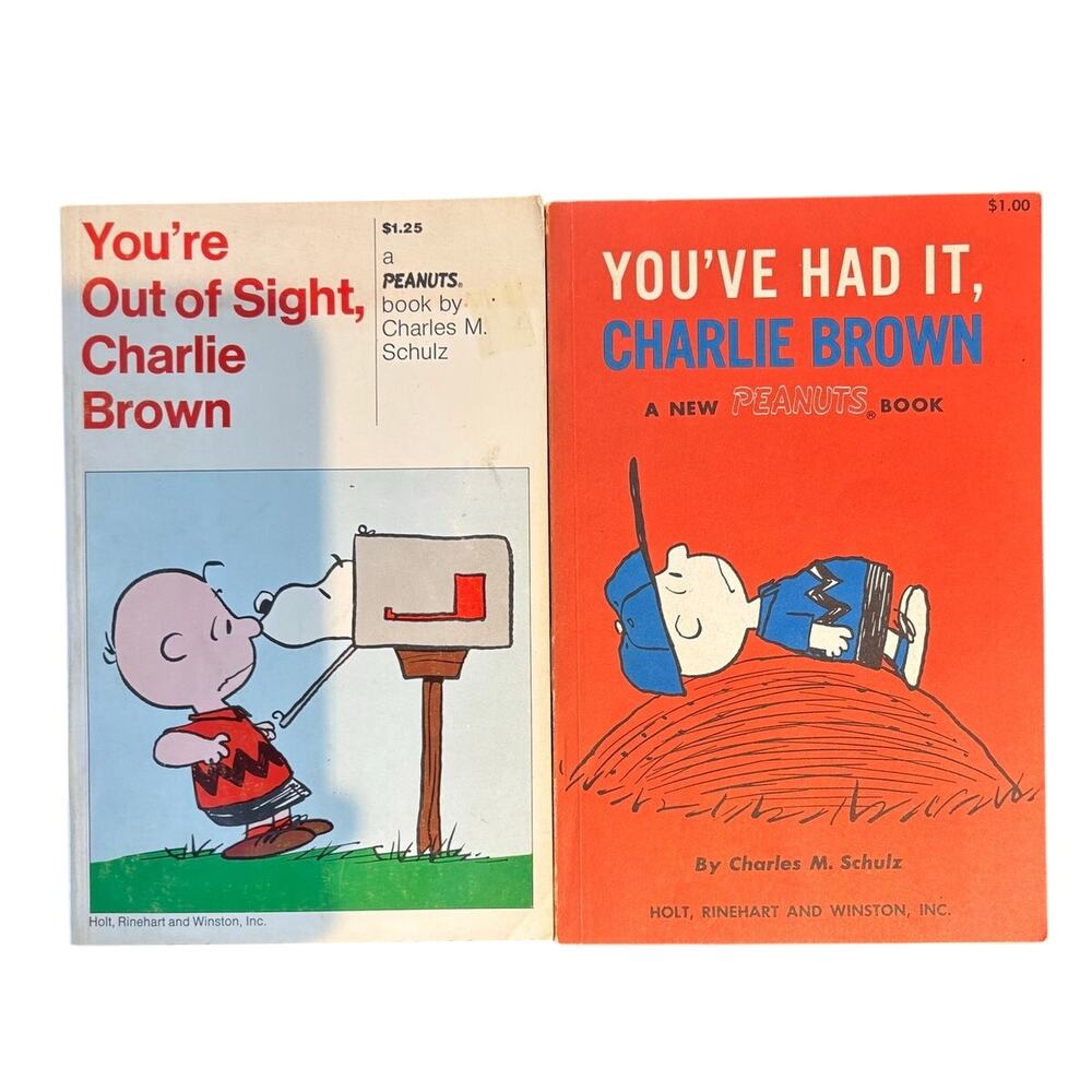 VTG 1969-70 Charlie Brown Peanuts Books, You're Out of Sight & You've Had It, PB